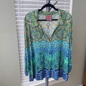 Johnny Was Janie Favorite Seamed Collar Tee, 1X